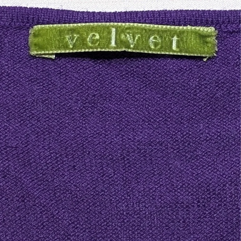 Velvet by Graham Spencer M Purple V-Neck Knit Bodycon‎ Side Ruched Dress Mid